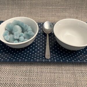 Practical Life Preliminary Blue Spooning Material by Idlewild Montessori